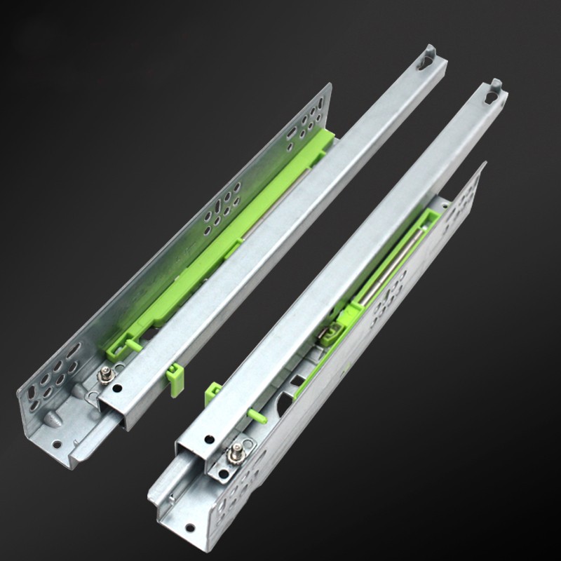 kav 二节隐藏缓冲滑轨 16/18板托底式自吸抽屉导轨 kav智能五金配件